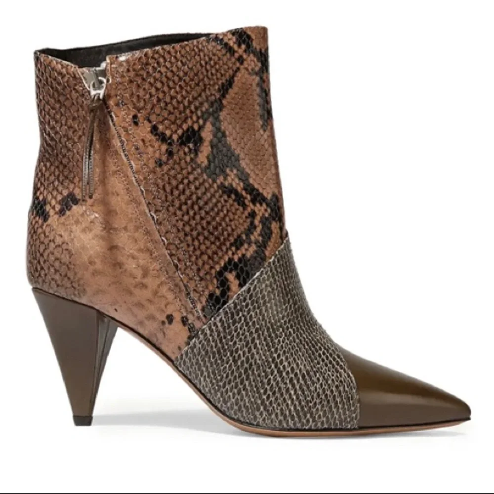 Isabel Marant Latts paneled snake-effect leather ankle boot - Picture 2 of 9